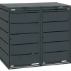Mülltonnenboxen|MBOX24 Classic Mülltonnenbox für 2 Mülltonnen (240L) aus Verzinktem Stahl  2er Metall Mülltonnenverkleidung in Anthrazit  Robust & Wetterfest
