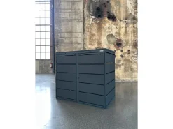 Mülltonnenboxen|MBOX24 Classic Mülltonnenbox für 2 Mülltonnen (240L) aus Verzinktem Stahl  2er Metall Mülltonnenverkleidung in Anthrazit  Robust & Wetterfest