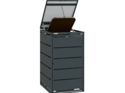 MBOX24 Classic Mülltonnenbox für 1 Mülltonnen (240L) aus Verzinktem Stahl  1er Metall Mülltonnenverkleidung in Anthrazit  Robust & Wetterfest* Sale