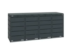 MBOX24 Classic Mülltonnenbox für 4 Mülltonnen (240L) aus Verzinktem Stahl  4er Metall Mülltonnenverkleidung in Anthrazit  Robust & Wetterfest*