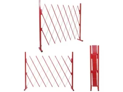 Absperrgitter B34 Scherengitter Zaun Schutzgitter ausziehbar Alu Rot-Weiß Höhe 153cm Breite 28-200cm*MCW Discount