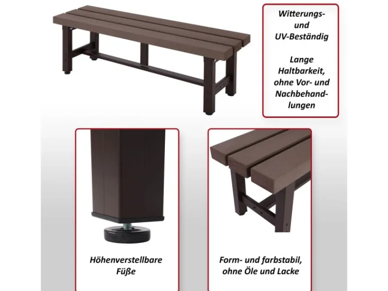Alu Gartenbank K60 WPC 120cm*MCW