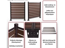 MCW Mülltonnenboxen|Alu Mülltonnen-Zaun K57 Anthrazit 130x110x6cm