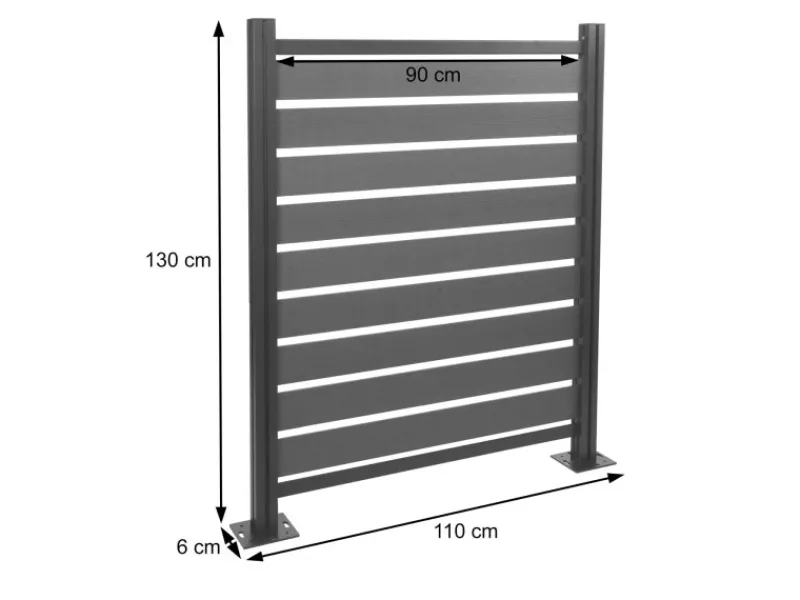 MCW Mülltonnenboxen|Alu Mülltonnen-Zaun K57 Anthrazit 130x110x6cm