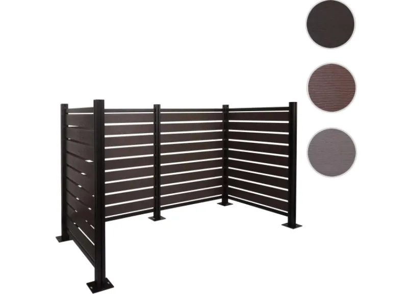 MCW Mülltonnenboxen|Alu Mülltonnen-Zaun K57 Anthrazit 130x206x110cm