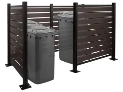 MCW Mülltonnenboxen|Alu Mülltonnen-Zaun K57 Anthrazit 130x300x110cm