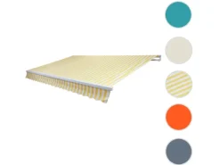Alu-Markise E49 2,5x2m Polyester Gelb/Weiß*MCW Best