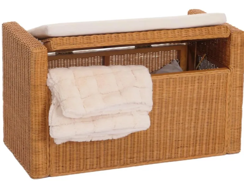 MCW Outdoor-Spielzeug|Sitzkissen|Aufbewahrungstruhe Genua Rattan Honigfarben