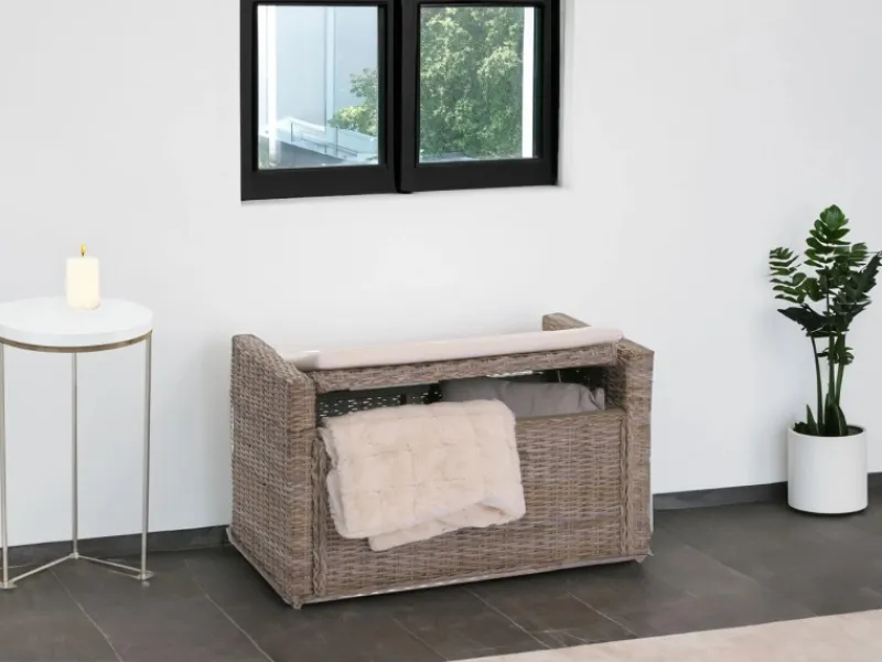 MCW Outdoor-Spielzeug|Sitzkissen|Aufbewahrungstruhe Genua Rattan Honigfarben