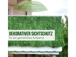 MCW Balkonsichtschutz|Balkonsichtschutz N77 300x100cm Blatt - 300x100cm Blatt Hell