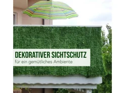 MCW Balkonsichtschutz|Balkonsichtschutz N77 300x150cm Blatt - 300x150cm Blatt Dunkel