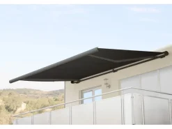 Elektrische Kassettenmarkise H122 4x3m Acryl Rahmen Grau*MCW Sale