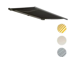 Elektrische Kassettenmarkise H122 4x3m Acryl Rahmen Grau*MCW Sale