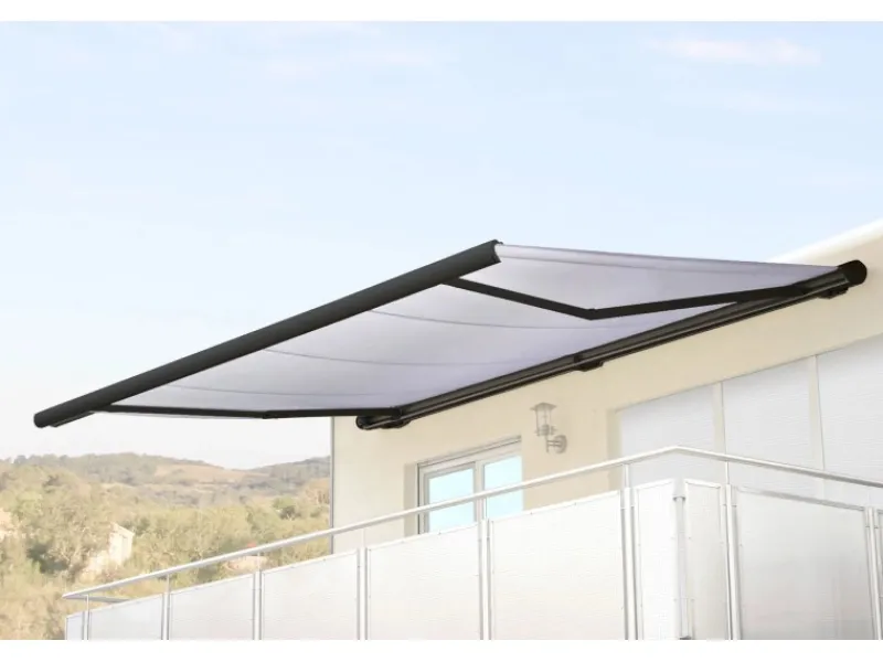 Elektrische Kassettenmarkise H27 6x3m Acryl Rahmen Anthrazit*MCW