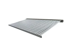 MCW Markisen|Elektrische Kassettenmarkise H122 4x3m Polyester Grau/Weiß Rahmen Grau