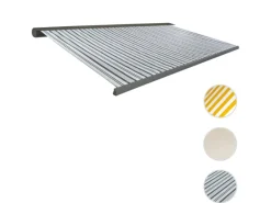 MCW Markisen|Elektrische Kassettenmarkise H122 4x3m Polyester Grau/Weiß Rahmen Grau