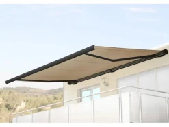 Elektrische Kassettenmarkise H27 6x3m Polyester Rahmen Anthrazit*MCW Discount