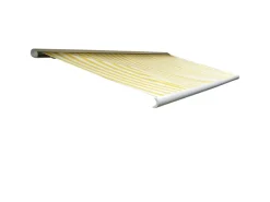 Elektrische Kassettenmarkise H124 5x3m Polyester Gelb/Weiß*MCW Clearance