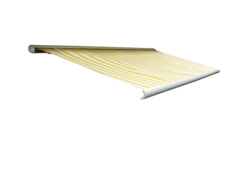 Elektrische Kassettenmarkise H124 5x3m Polyester Gelb/Weiß*MCW Clearance