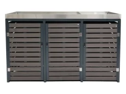 3er Mülltonnenverkleidung K14 124x200x84cm*MCW Sale