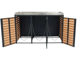 MCW Mülltonnenboxen|3er Mülltonnenverkleidung K14 -Optik 124x200x84cm