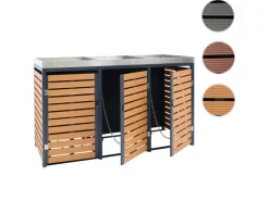 MCW Mülltonnenboxen|3er Mülltonnenverkleidung K14 -Optik 124x200x84cm