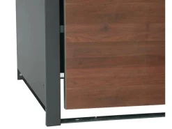 MCW Mülltonnenboxen|4er Mülltonnenverkleidung J82 Kirsche-Holzoptik Dunkelbraun 117x264x80cm