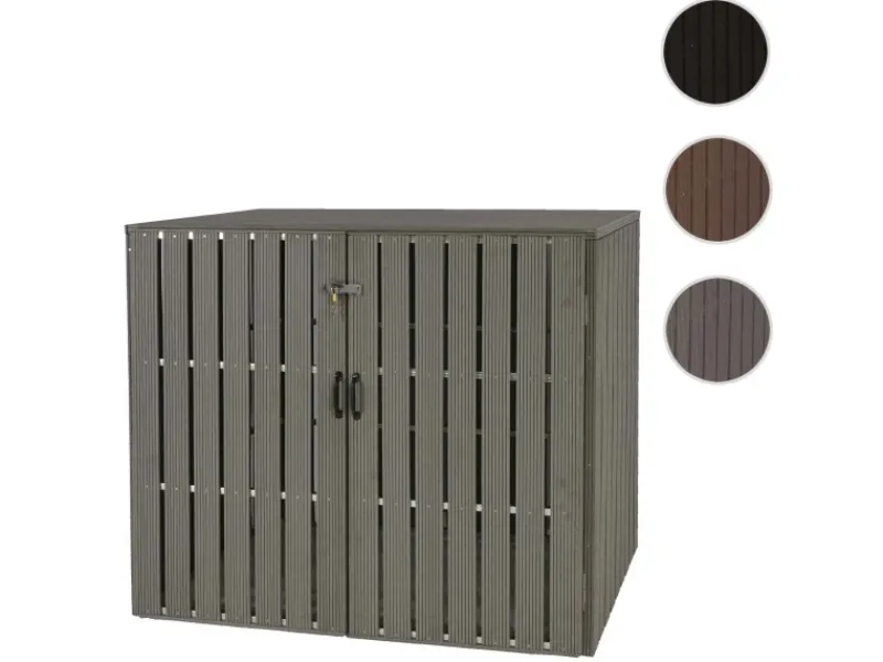 MCW Mülltonnenboxen|2-/4er WPC-Mülltonnenverkleidung J28 Grau 115x140x100cm