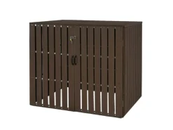 2-/4er WPC-Mülltonnenverkleidung J28 Braun 115x140x100cm*MCW Online