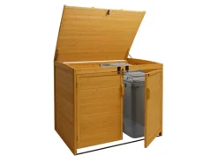 MCW Mülltonnenboxen|2er/4er Mülltonnenverkleidung H75b Braun 138x138x105cm