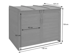 MCW Mülltonnenboxen|2er/4er Mülltonnenverkleidung H75b Braun 138x138x105cm