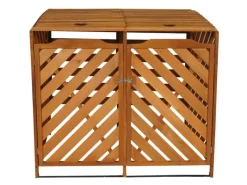 MCW Mülltonnenboxen|2er/4er Mülltonnenverkleidung J44 Braun 121x133x98cm