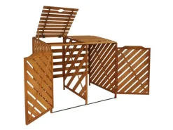 MCW Mülltonnenboxen|2er/4er Mülltonnenverkleidung J44 Braun 121x133x98cm