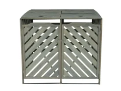 2er/4er Mülltonnenverkleidung J44 Grau 121x133x98cm*MCW New