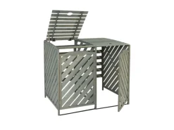 2er/4er Mülltonnenverkleidung J44 Grau 121x133x98cm*MCW New