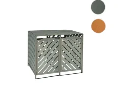 2er/4er Mülltonnenverkleidung J44 Grau 121x133x98cm*MCW New