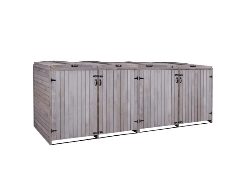 MCW Mülltonnenboxen|4er-/8er-Mülltonnenverkleidung H74 Anthrazit-Grau 126x316x98cm