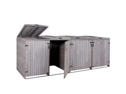 MCW Mülltonnenboxen|4er-/8er-Mülltonnenverkleidung H74 Anthrazit-Grau 126x316x98cm