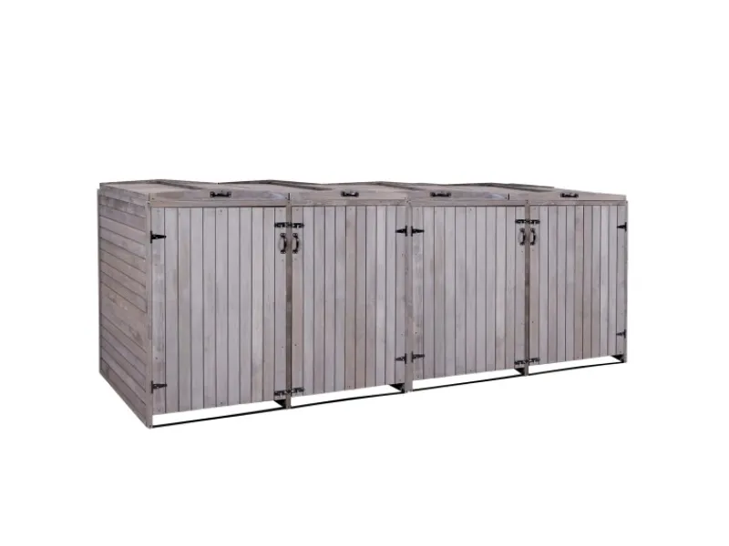 MCW Mülltonnenboxen|4er-/8er-Mülltonnenverkleidung H74 Anthrazit-Grau 126x316x98cm