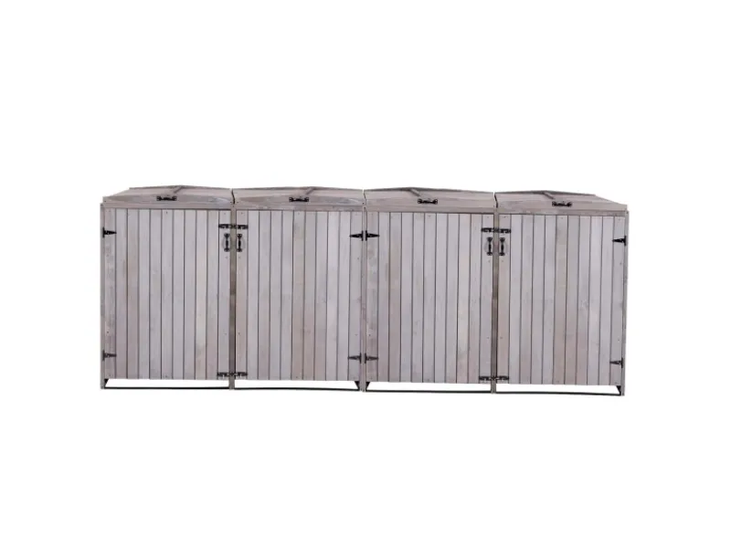 MCW Mülltonnenboxen|4er-/8er-Mülltonnenverkleidung H74 Anthrazit-Grau 126x316x98cm