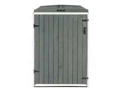 1er-/2er-Mülltonnenverkleidung H74 Grau-Weiß 126x80x98cm*MCW Outlet