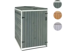 1er-/2er-Mülltonnenverkleidung H74 Grau-Weiß 126x80x98cm*MCW Outlet