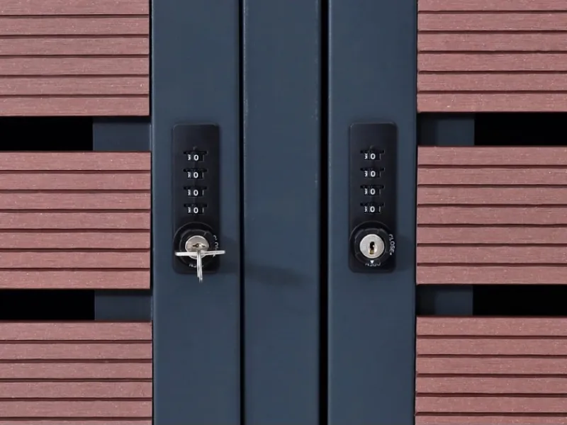 2er-/4er-Mülltonnenverkleidung K14 Walnuss-Holzoptik 124x146x102cm*MCW Sale