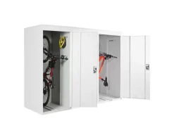 MCW Fahrradboxen|3er-Fahrradgarage H66 Fahrradbox Gerätehaus Fahrradunterstand Erweiterbar Abschließbar Metall