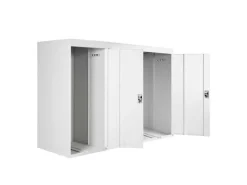 MCW Fahrradboxen|3er-Fahrradgarage H66 Fahrradbox Gerätehaus Fahrradunterstand Erweiterbar Abschließbar Metall