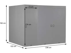 MCW Fahrradboxen|3er-Fahrradgarage H66 Fahrradbox Gerätehaus Fahrradunterstand Erweiterbar Abschließbar Metall