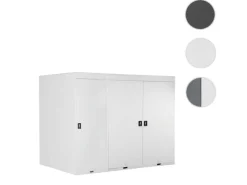 MCW Fahrradboxen|3er-Fahrradgarage H66 Fahrradbox Gerätehaus Fahrradunterstand Erweiterbar Abschließbar Metall