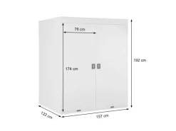 2er-Fahrradgarage H66 Fahrradbox Gerätehaus Fahrradunterstand Erweiterbar Abschließbar Metall*MCW Online