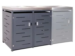 2er-Mülltonnenverkleidung H40 125x134x84cm Anthrazit*MCW