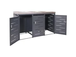 MCW Mülltonnenboxen|3er-Mülltonnenverkleidung H40 125x198x84cm Anthrazit